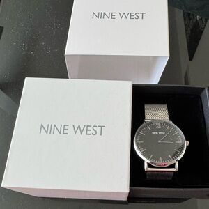 Nine West Silver Mesh Strap Watch